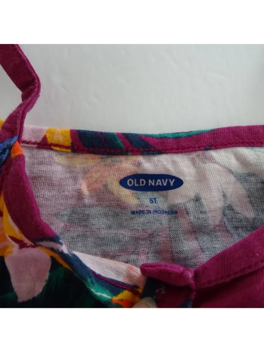 Old Navy Purple Floral Tie Front Tank Top Girls Size 5T Tropical Hawaiian